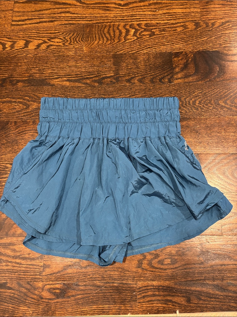 Free People High-Waist Blue Elastic Waist Shorts